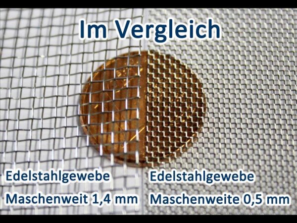 Edelstahlgewebe 0,5 mm Maschenweite - 100 cm x 1,0 Meter
